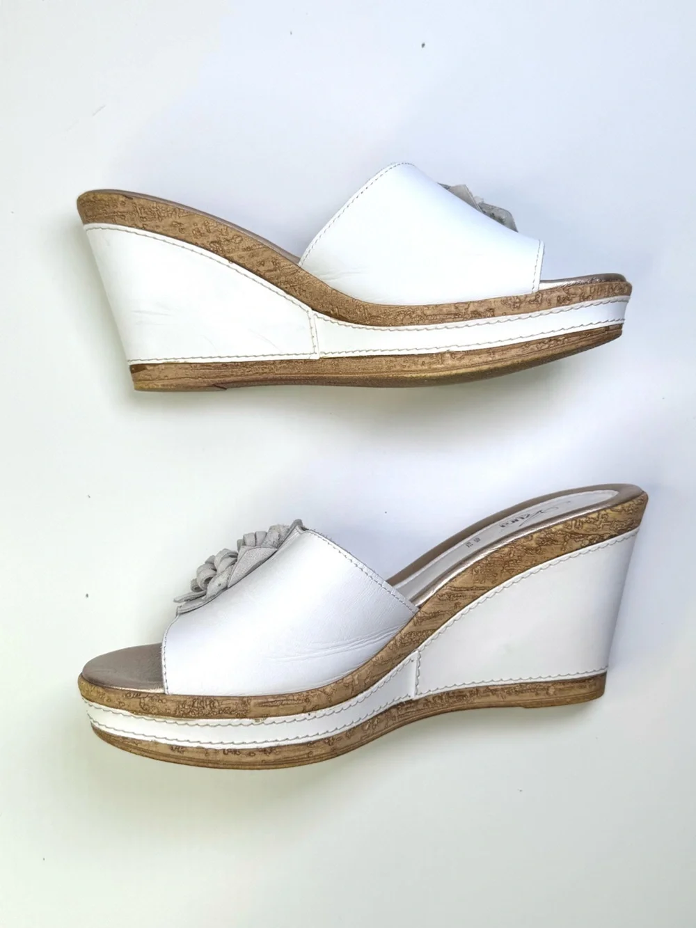 Azura by Spring Step Women's Narcisse Slide White with Flower Embellishment 41